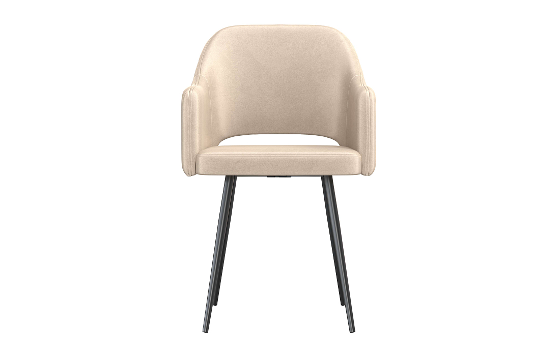 Стул Берта Т велюр конфетти крем/Цвет металл черный